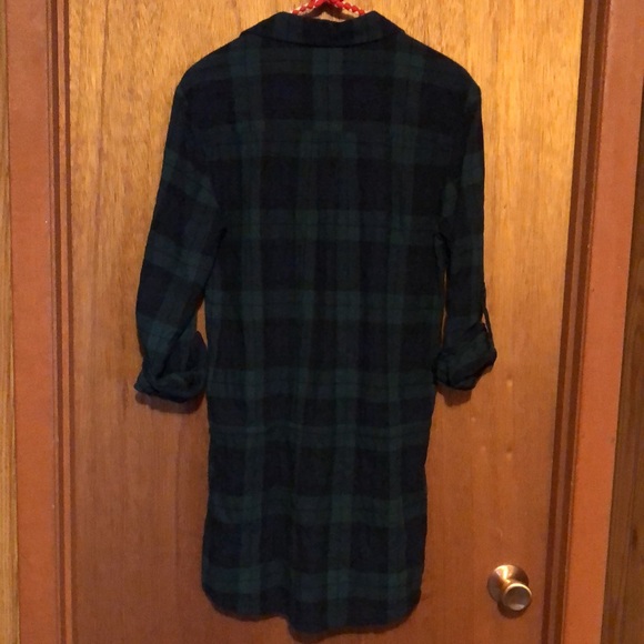 Banana Republic plaid Tunic w drop waist / drawstring ~ size 6 - Picture 6 of 9